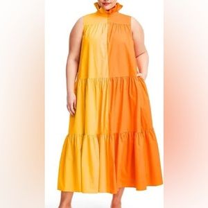 Christopher John Rogers Target Sleeveless Ruffle Two-Tone Tiered Dress